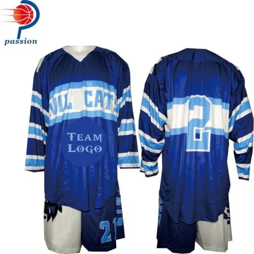 57 Each Set Custom Sublimated Blue White Reversible Box Lacrosse Jersey For Lax