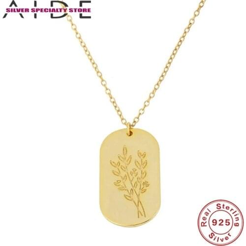 AIDE Ins Square Clavicle Chain 925 Sterling Silver Necklace For Women 2020 Jewelry Initial Choker Necklace Collare Bijoux Collar