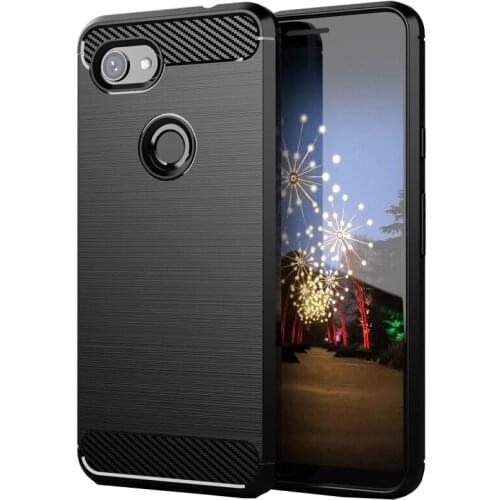 Shock Absorption Cover flexible TPU Anti Scratch Carbon Fiber Design Back protective Case for Google pixel 3A/pixel 3A XL