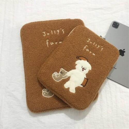 IPad Pouch Bear Cute Korean Tablet Sleeves for iPad Air 3rd 4th Gen Case iPad Pro 10.5 11 Inch Bag Cover Ins Girls Travel Bag