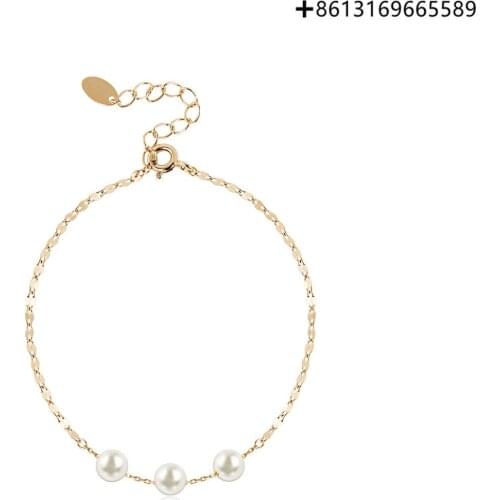 Ethnic S925 silver pearl bracelet Japan and South Korea personality trend imitation pearl bracelet jewelry ladies