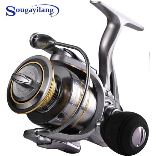 Sougayilang 13+1BB Spinning Reel with Free Spool Fishing Reel 5.5:1 Gear Ratio CNC Aluminum Spool Carp Fishing Reel De Pesca