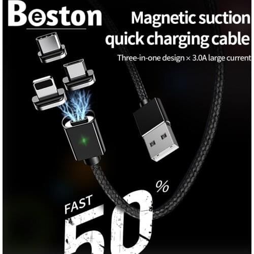 1M 2M Magnetic Cable Micro USB Type C Magnetic Charging Cables Magnetic Charger for iPhone Samsung Huawei Xiaomi Quick Charge