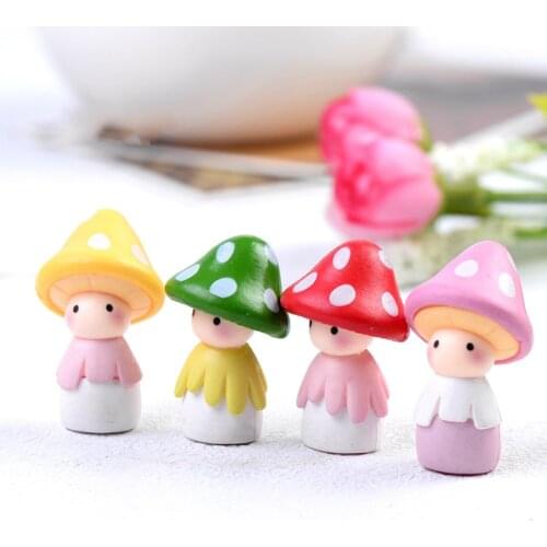 Miniature Mushroom elf doll home decoration accessories fairy garden DIY house office desk Christmas gift decor mini figurine
