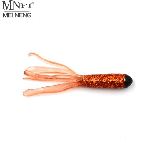 MNFT 20PCS Silicone Tri-colors Salted Tube Bass Baits 4.5cm/0.5g Soft Artificial Worm Grub Squid Lures Sea Fishing