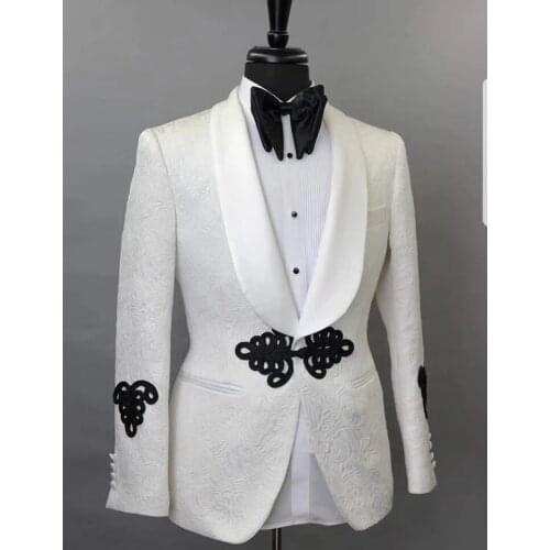 Men Wedding Suits Slim Fit 3 Pieces Tuxedo Groom Groomsman master of ceremonies Host stage jacket pant vest Singer costume