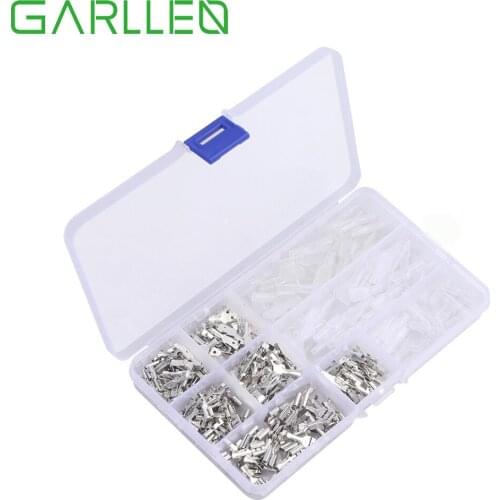 GARLLEN 270pc High Quality Copper Crimping Set Flat Insulated 2.8-6.3mm Crimp Connector Cable Lug for Electrical Wire Connection