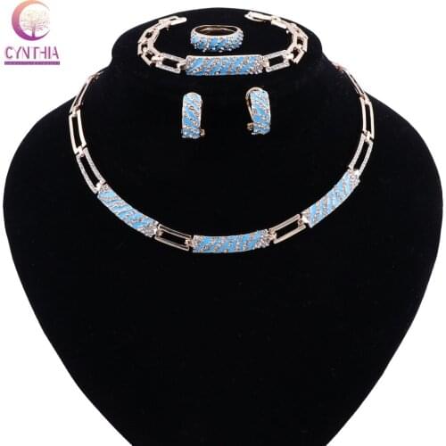 Nigerian Wedding African Beads Crystal Fashion Dubai Gold Color Jewelry Sets For Women Design Accessories