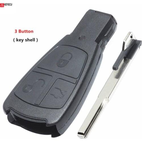 KEYECU New Keyless Smart Remote Key Shell Case Fob 3 Button for Mercedes-Benz E C S CLK