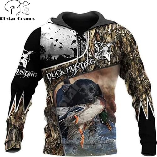 Hunting duck 3D Printed Mens Hoodies Harajuku Streetwear Autumn Hooded Sweatshirt Unisex Casual Jacket Tracksuits TD1998912125