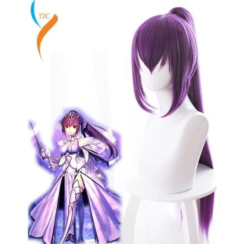 2019 New Fashion Fate Grand Order Scathach Cosplay Hair Halloween Party Anime Cosplay Wig Wig Cap