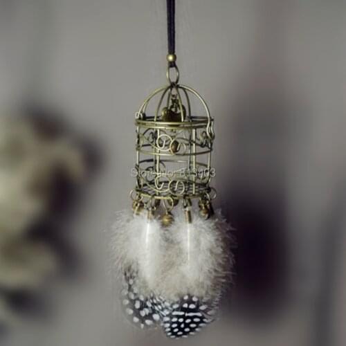 Birdcage Handmade Vintage Retro Car Decor Dream Catcher Feather Decoration