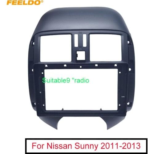 FEELDO Car Audio 9 Inch Big Screen Fascia Frame For Nissan Nissan Sunny 11-13 2Din Dash Stereo Fitting Panel Frame Kit