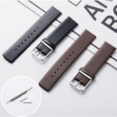 Carouse Watchband Soft Calf Genuine Leather Watch Strap 18mm 20mm 22mm 24mm Watch Band for Tissot Seiko Accessories Wristband