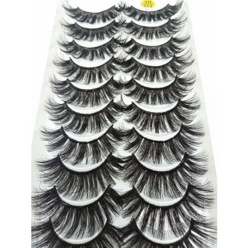 10pairs/set Makeup Natural3DVolume Mink False Eyelashes Curl Cross Long Thick Mink Eyelashes Soft Handmade Eye Lashes Extension