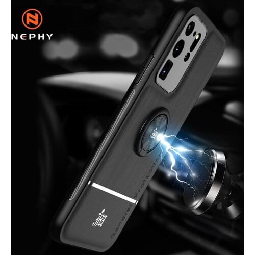 Luxury Leather Wood Car Magnet Case For Samsung Galaxy S10 Plus S20 Lite Note 10 20 A31 Mobile Phone Cover Soft Shell Stand Ring