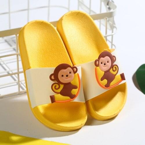Cartoon Fruits Slippers For Kids New Summer Boy Girl Beach Shoes Baby Toddler Soft Indoor PVC Bathroom Slippers Flip Flops