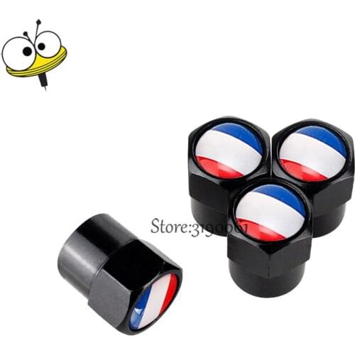 Car Tire Valve Stem Caps Auto Car Styling For France Flag Logo For Citroen C2 C3 Elysee Peugeot Renault Jaguar Bentley BMW Jeep