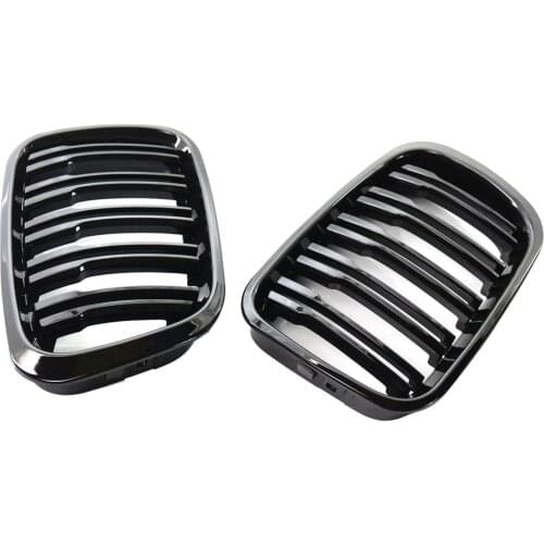 Double Line Front Hood Kidney Grill Grille Replacement Fits for BMW E46 4 Door 1998-2001 Sedan 320i 323i 325i 328i