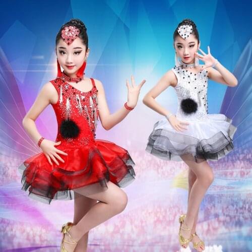 Modern Girl Latin Dance Dress For Girls Salsa tango skirt Ballroom Dancing Dress child Competition Dancewear Kids Dance Costumes