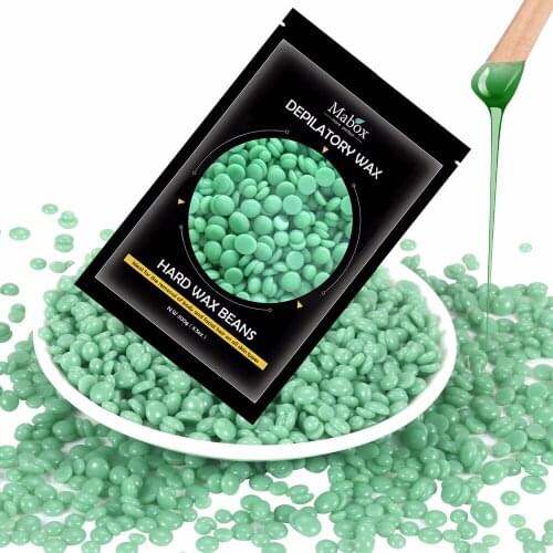 Hard Wax Beans full-body Hair Wax Beads Of chest, armpit, legs, eyebrows, bikini, Upper lip, Face And Body 100g /, Tea Tree