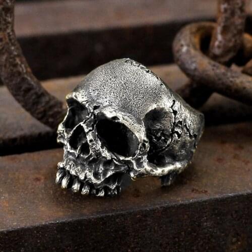 Vintage 316L Stainless Steel Ring Rugged Skull Rings Mens Fashion Party Punk Biker Jewelry