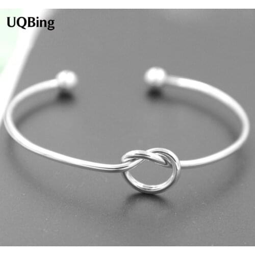 925 Sterling Silver Vintage Heart Bowknot Open Adjustble Bangles Women Gifts Jewelry Wholesale