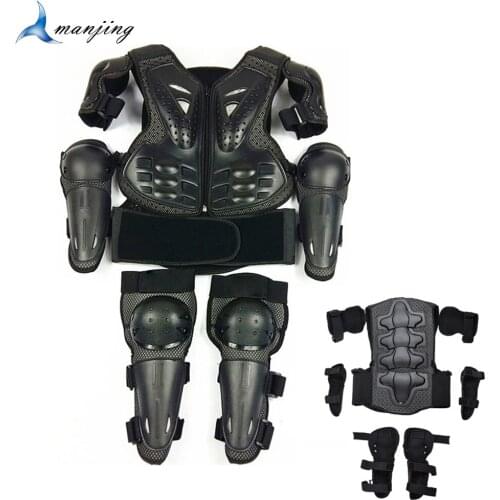4-16 years Children Youth Full Body Motorcycle Protect Armor Vest Motocross Riding Cycling Anti impact Knee Elbow Combinations