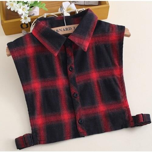 Girls Plaid Detachable Collars for Women Lapel Choker Necklace Shirt Fake Collar for Mens Formal False Collars Vestido Decor