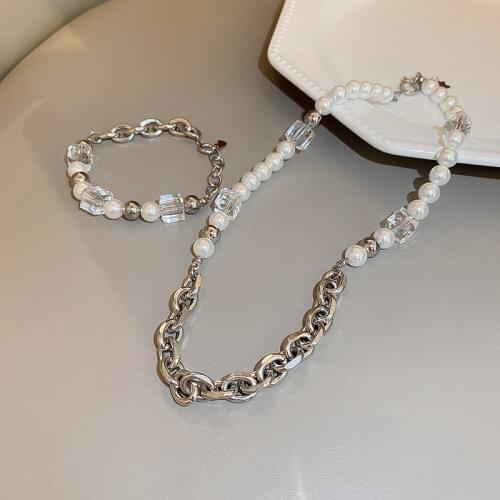 Korean Style Personality Splice Shiny Crystal Necklace For Women Niche New Design Hip-Hop Clavicle Chain Gothic Prom Accessories