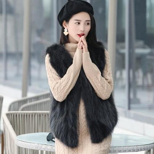 Real Vest Clothes 2020 Autumn Winter Jacket Women Raccoon Fur Sleeveless Coat Female Korean Jackets MY3509