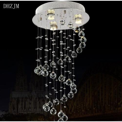 2017 Hot Sale Europe Pendant Chandelier Double Circle Spire K9 Crystal Hall Decorative Lighting Fixture light chandelier