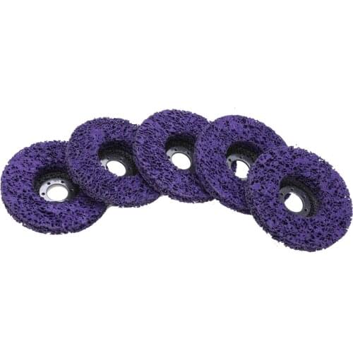 5pcs 4''/100mm Abrasive Poly Strip Wheel Discs Angle Grinder Wheel For Cars, Trucks, Motorcycles Paint Rust Removal Cleaning