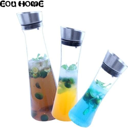 600/1000/1600ml Acrylic Cold Water Bottle Transparent Teapots Juice Jug Automatic Opening and Closing Kettle Beer Coffee Maker