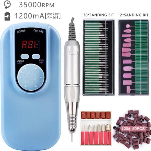 30000rpm Electric Nail drill machine Built-in 2200mAh Battery Machine Portable Pedicure Nail Polisher Grinding Device Nail Tool