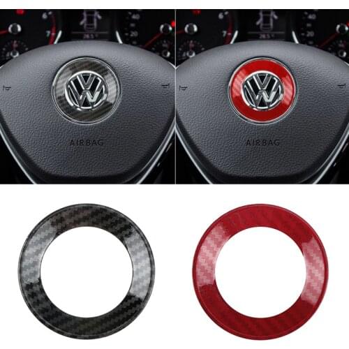 Auto Decoration Ring Steering Wheel Center Sticker Circle Cover Fit For Volkswagen VW Golf 4 5 Polo Jetta Mk6 Tiguan Passat