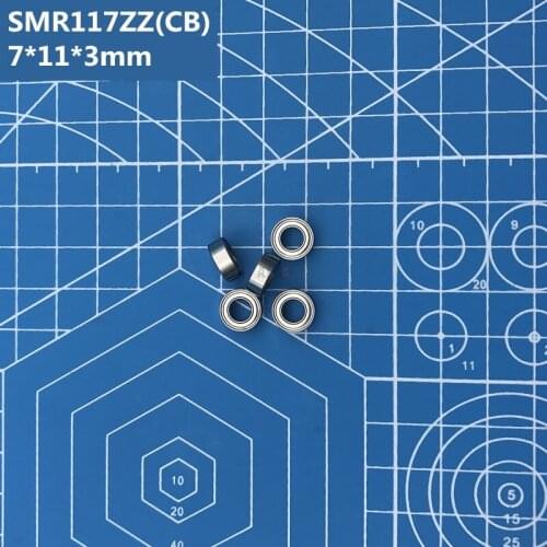 Free shipping 2pcs high quality SMR117ZZ (7*11*3 mm) Hybrid Ceramic Stainless Steel Deep Groove Ball Bearings SMR117Z SMR117