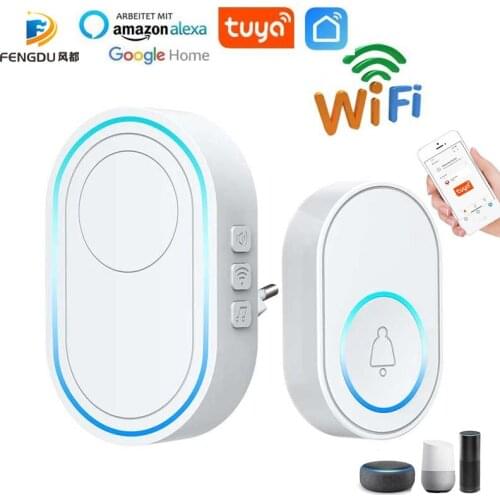 Tuya Wireless Doorbell APP Wifi Doorbell Intelligent Welcome Home Alarm System EU US Plug Smart Door Bell
