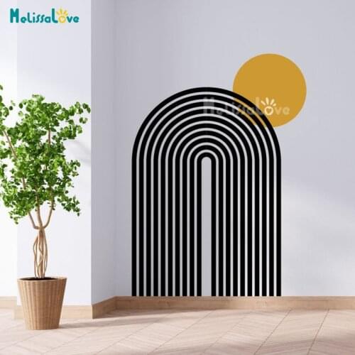 Large Size Boho Stripe Arch And Circle Decal Living Room Bedroom Modern Home Nordic Style Removable Vinyl Wall Sticker BD769