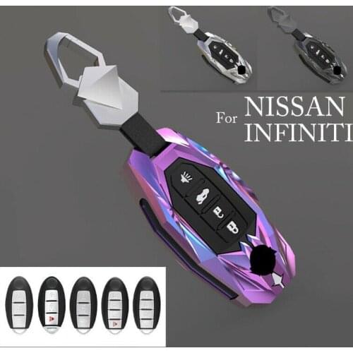 Zinc Alloy Silicone Car Smart Key Fob Cover Case for Infiniti FX35 QX50 for Nissan Qashqai J11 Pulsar Juke Tiida Note Keychain