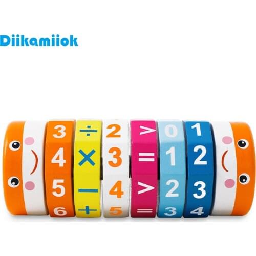 Kids Digital Arithmetic and Alphabetic Cylindrical Cubes Math Toys for Children Baby Montessori Wooden Educational Learning Toy