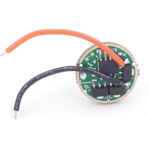 3.7V~4.2V 17mm 7135x3 MCU Dimming 1050mA 2-Mode(High-SOS) LED Circuit Board Driver for CREE Q5/ XM-L T6 U3 U2/ XP-L V5 V2 V3