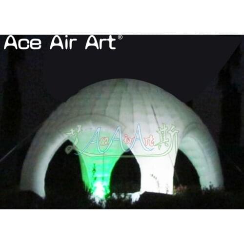 Giant spider inflatable dome tent with LED light ,Colorful exhibition inflatable ball tents with 4 legs for sale