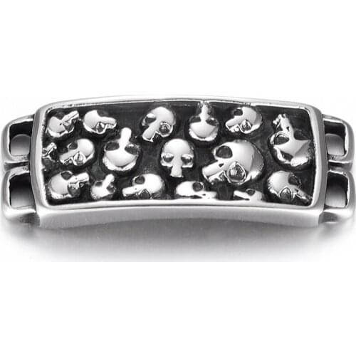 316L Stainless Steel Curved Connector Skull 2/2 Loops Polished Charms 3x2mm Hole DIY Accessories Jewelry Making Supplies