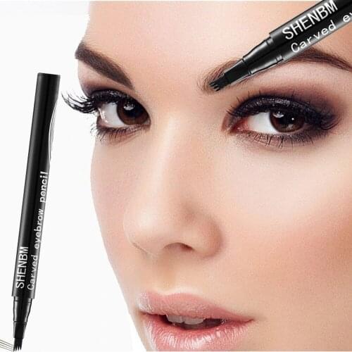 4 Points Eyebrow Pen 4Colors Liquid Brow Pencil Dark Brown Microblading Eyebrow Pencil Waterproof Eyebrow Tattoo Pen Cosmetic