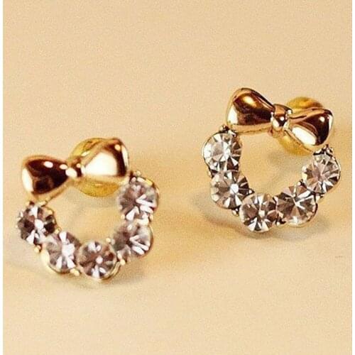 Classic Bowknot Acrylic Women Stud Earrings Lovely Girl Bow Pearl Ear Studs Fashion Jewelry Womens Accessories Earrings