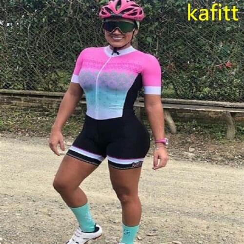 KAFITT gel pro women short sleeve cycling jersey suit bicycle road bike sportswear overall racing uniform bib shorts ciclismo