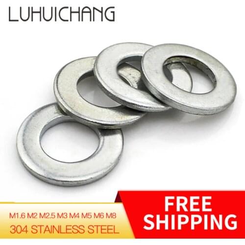 LUCHANG Free Shipping M1.6 M2 M2.5 M3 M4 M5 M6 M8 304 Stainless Steel Flat Machine Washer Plain Washer Gaskets