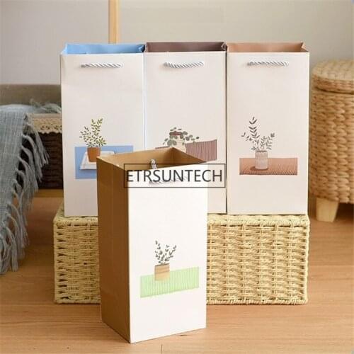 100pcs Cute Party Bags Gift Bag With Handles Bottle Gift Bag Wedding Birthday Present Bag