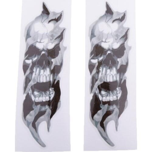 Motorcycle Front Fork Skull Decals Graphic Sticker For Kawasaki Ninja Vulcan
